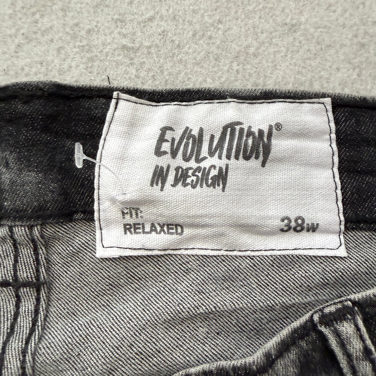 Evolution In Design Men's Black Distressed Denim Shorts Relaxed Fit Size W38