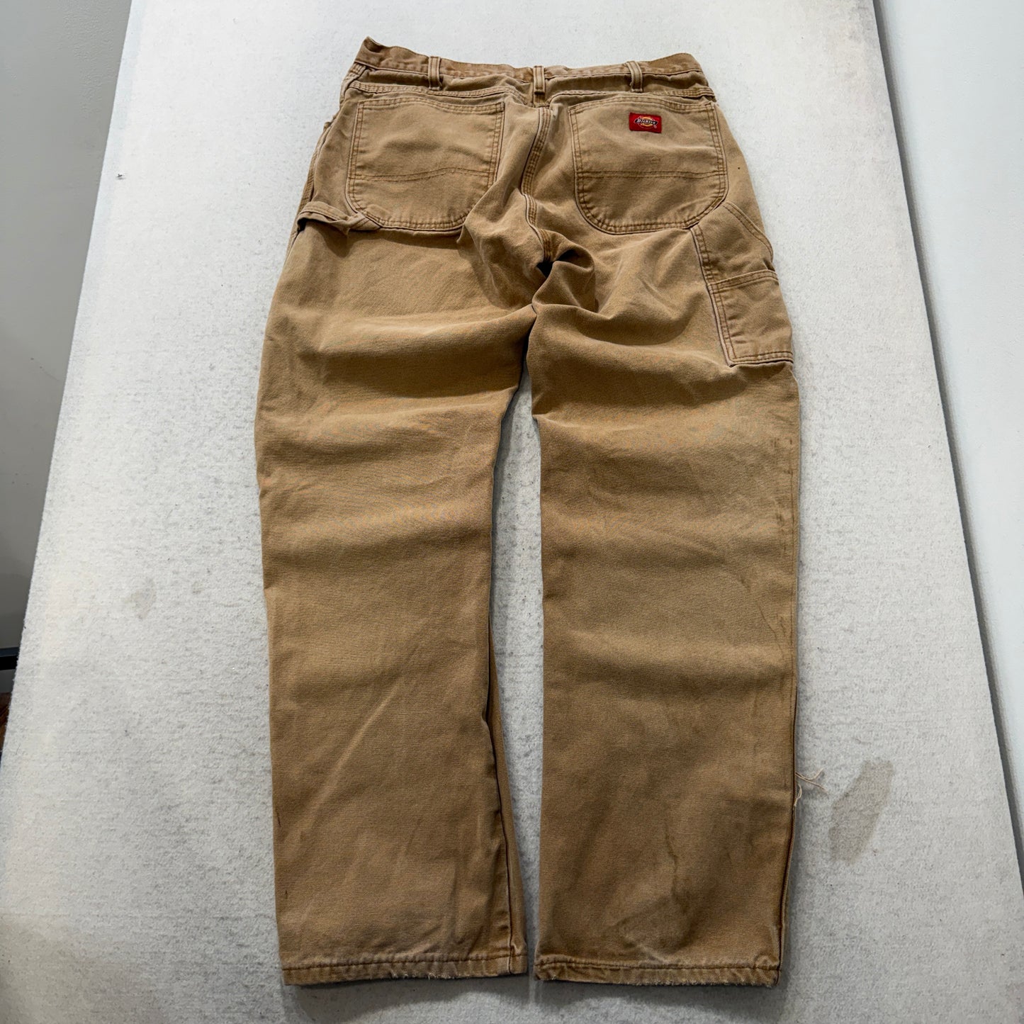 Vintage Dickies Men's Brown Canvas Carpenter Pants Distressed Workwear Size W32