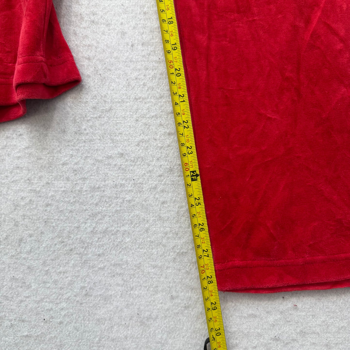 2003 Vtg Juicy Couture Women's Red Velour Tracksuit Set Hoodie & Pant Size L/XL