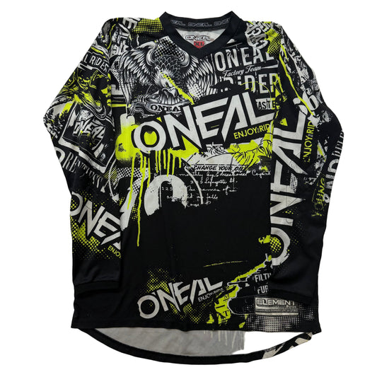 Oneal black graphic motocross jersey size XL