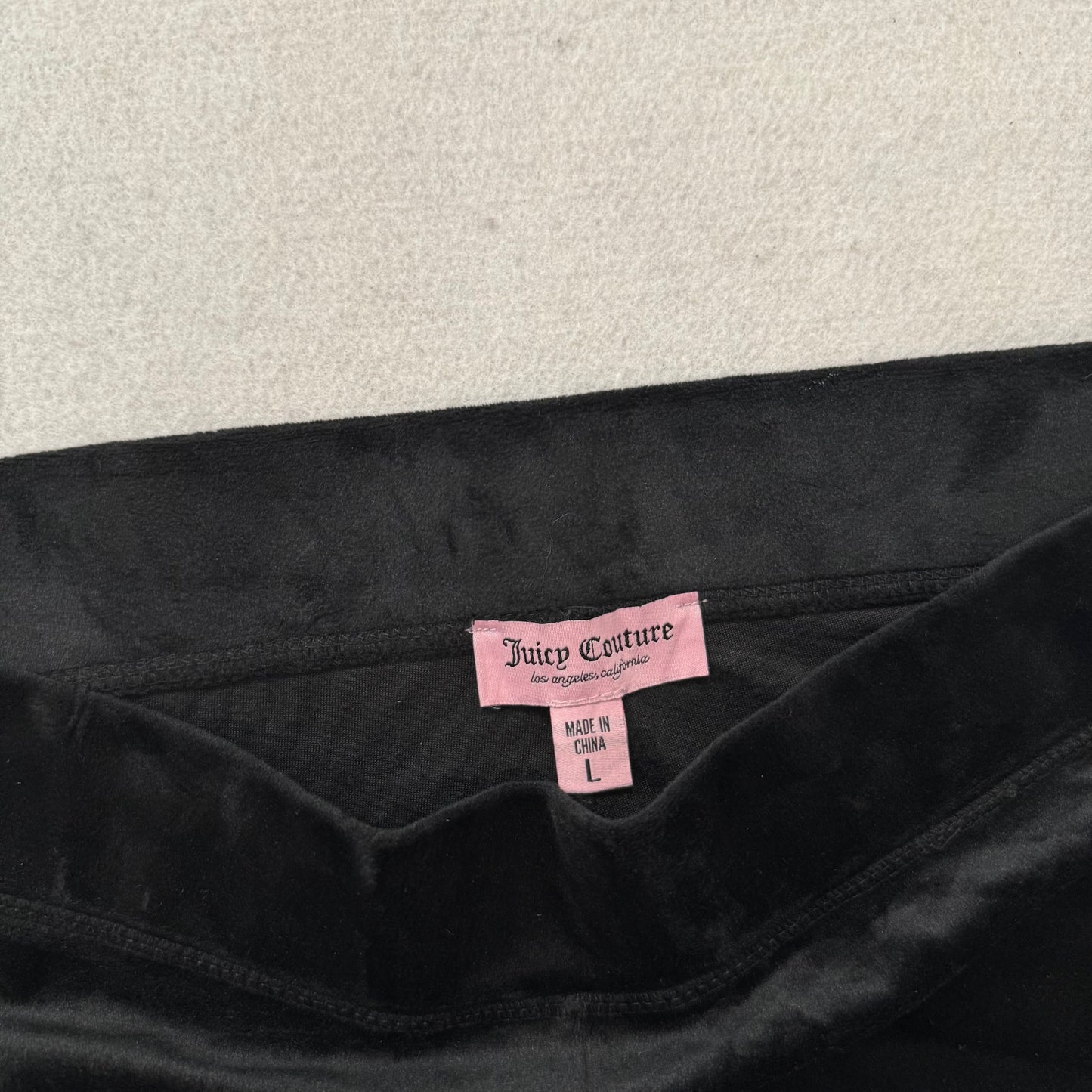 Juicy Couture Women's Black Velour Tracksuit Set Hoodie & Pant Crown Logo Size L
