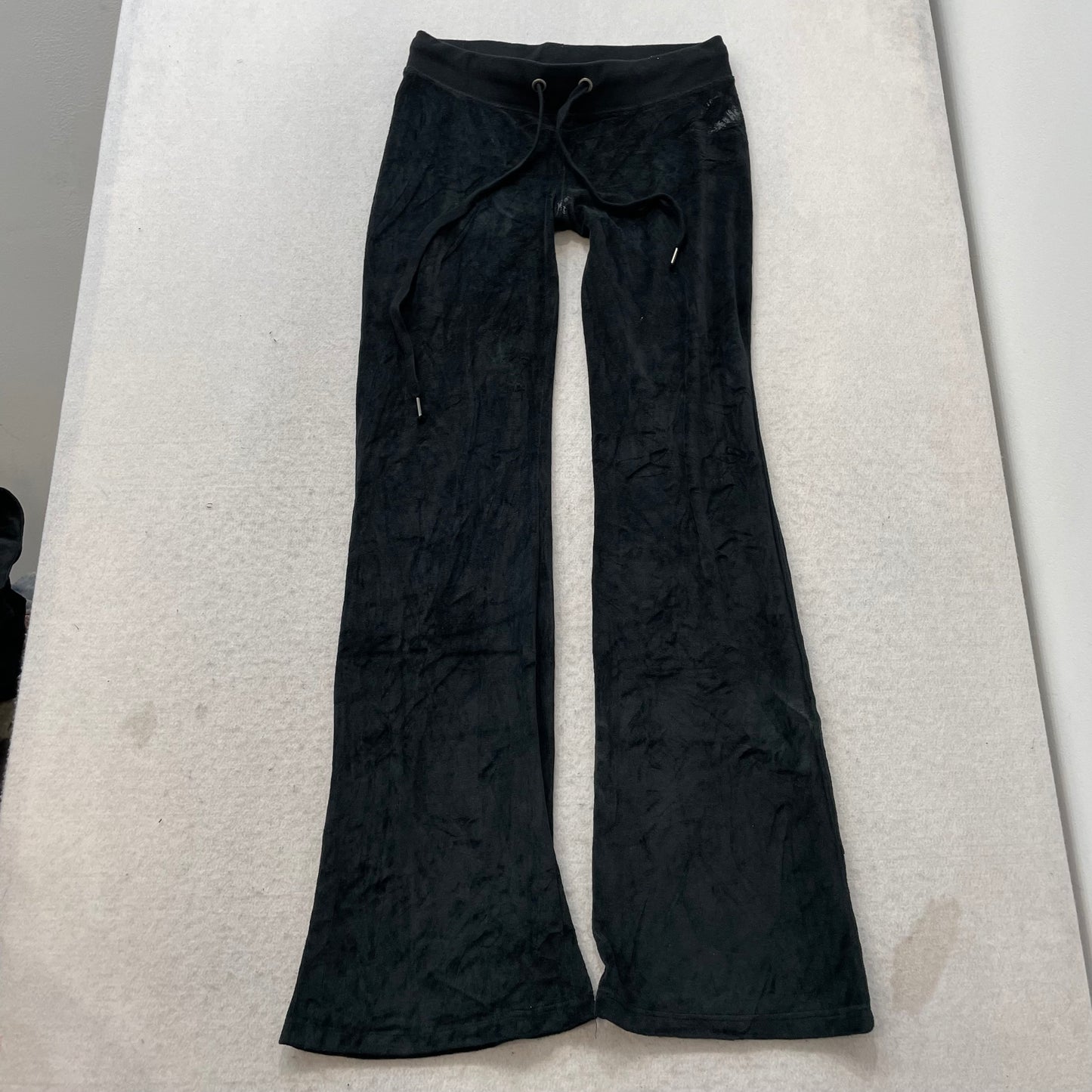 Juicy Couture Women's Charcoal Velour Tracksuit Set Hoodie & Flared Pant Size M