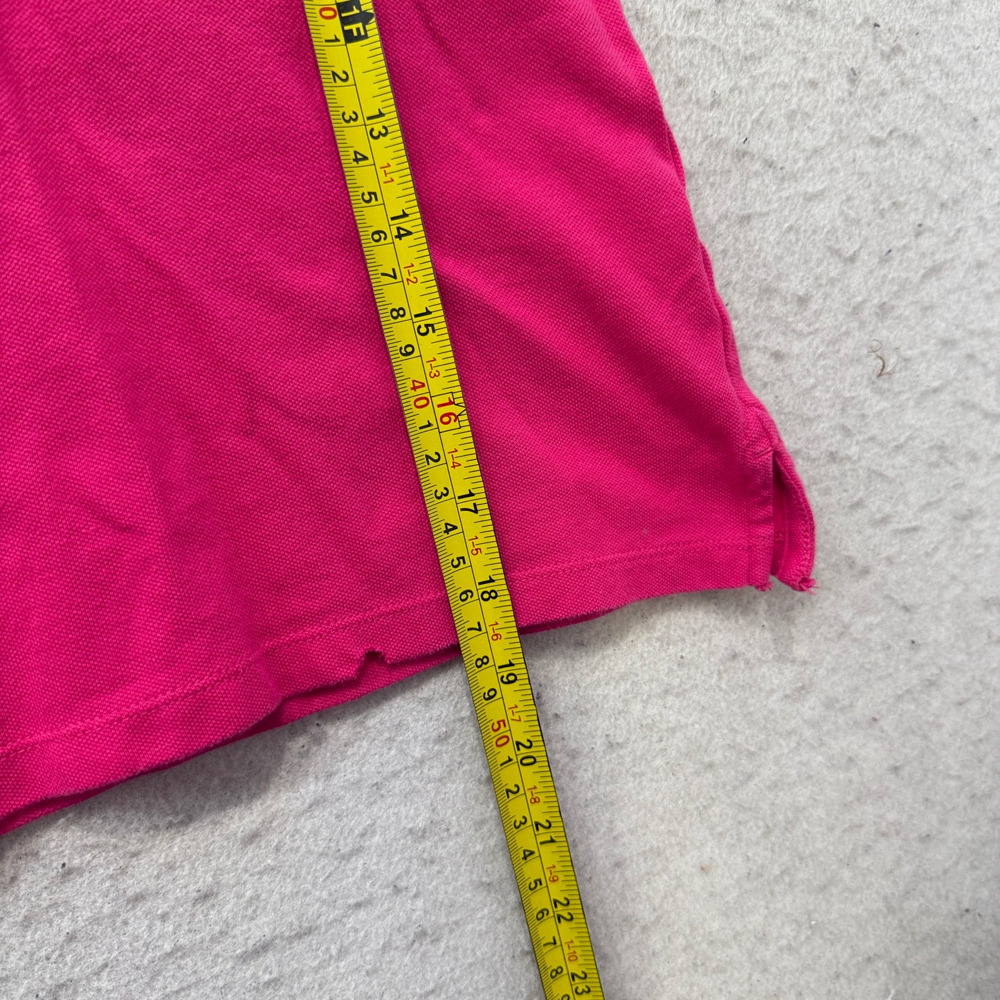Tommy Hilfiger Girl's Hot Pink Short Sleeve Polo Shirt Classic Logo Y2K Size M