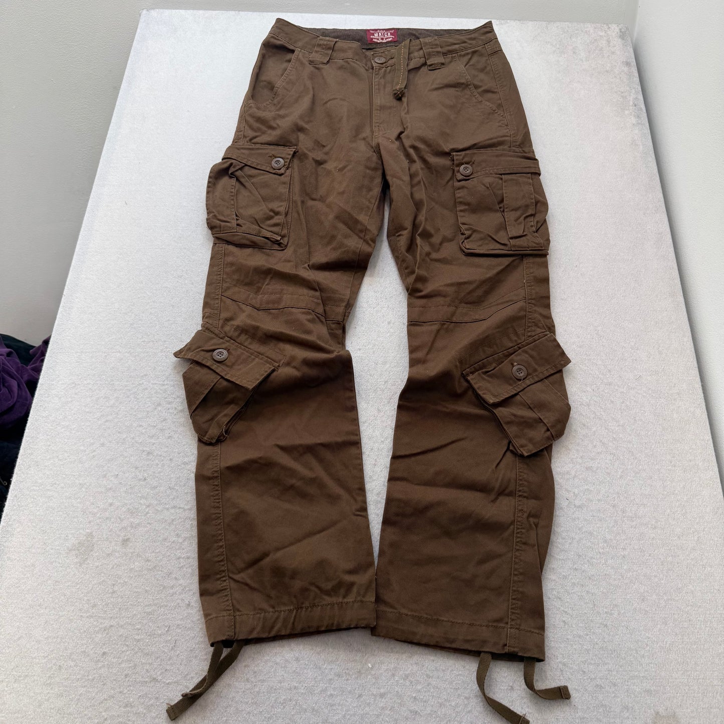 Match Men Men's Brown Utility Cargo Pants Multi-Pockets Tactical Outdoor Size S