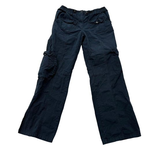 Brandy Melville Kim Women's Navy Blue Cotton Straight Leg Cargo Pants Y2k Size M