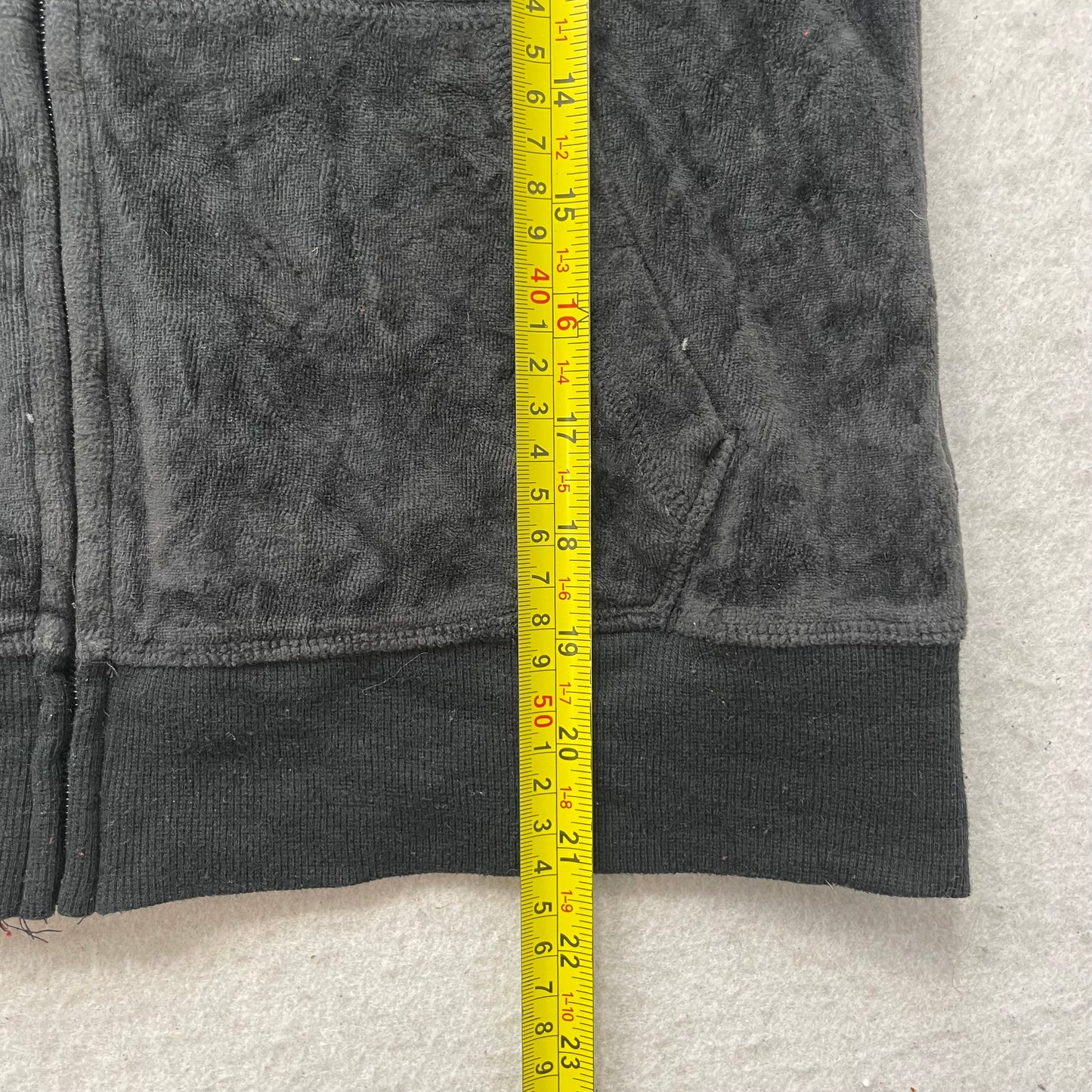Juicy Couture Women's Black Velour Full Zip Hoodie Drawstring Pockets Y2k Size M