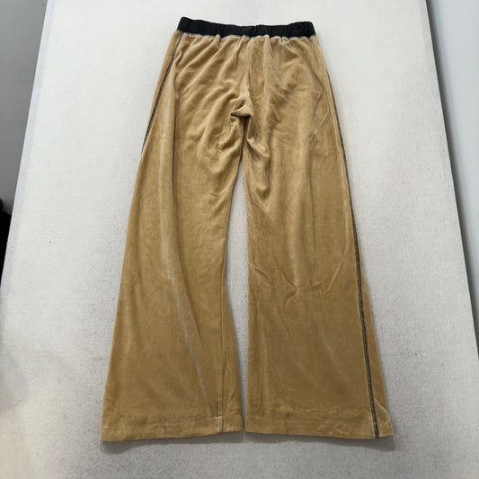 BEBE Tan Velour Lace Up Drawstring Flare Pants Size M