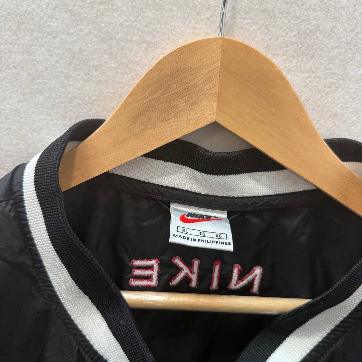 Nike Men's Black White Full Zip Windbreaker Track Jacket Short Sleeves Size XL