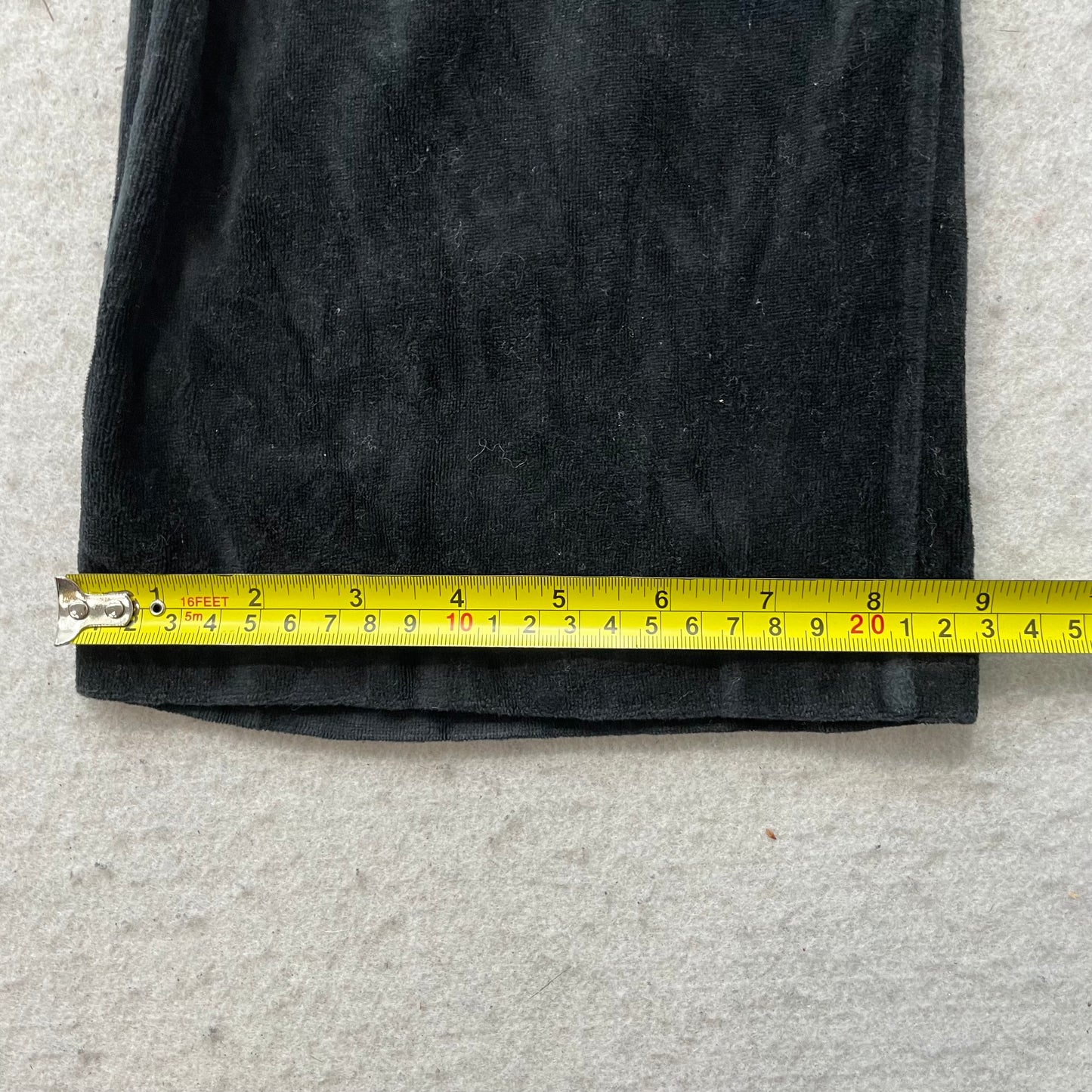 Vintage Juicy Couture Women's Black Velour Flared Track Pants Drawstring Size S