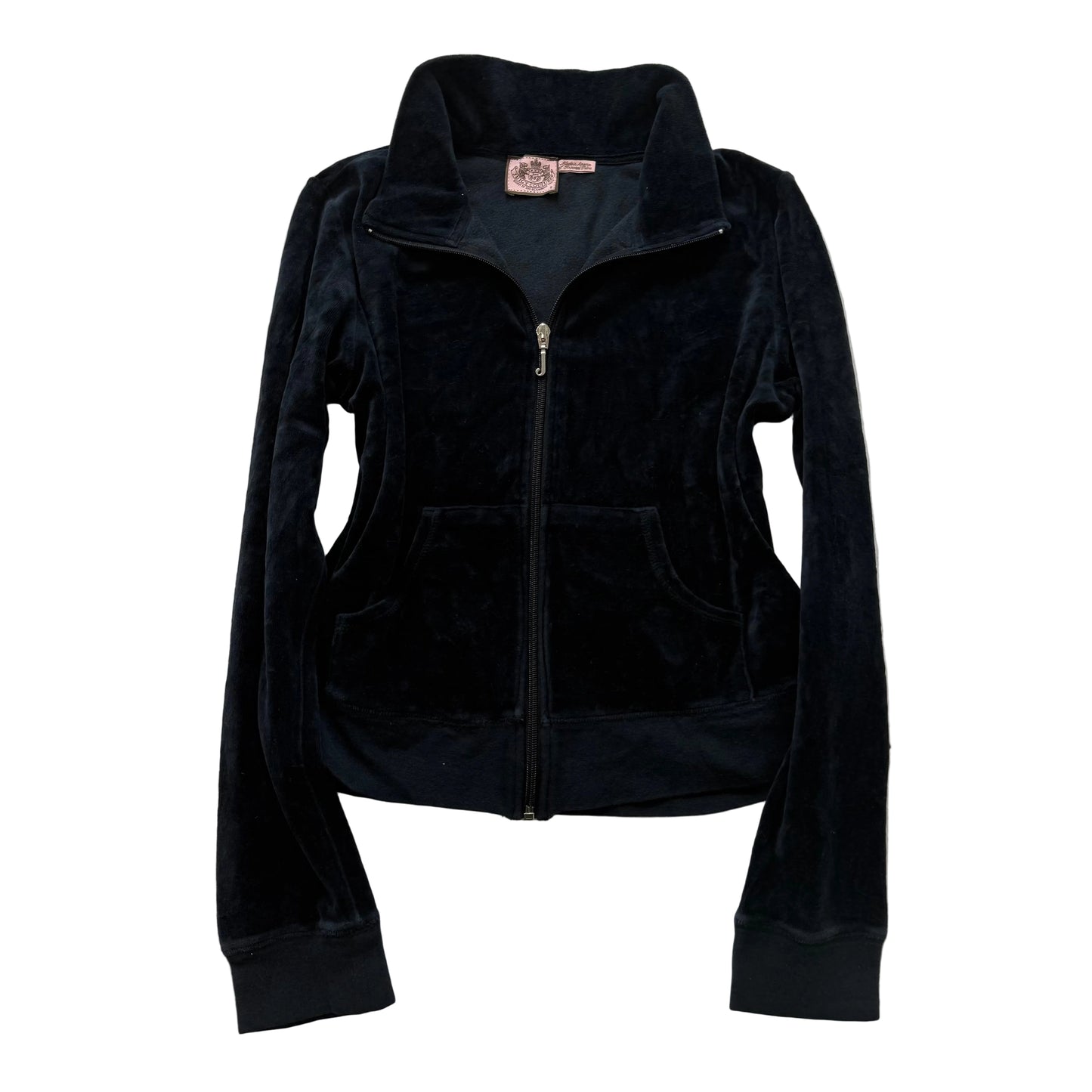 Vintage Juicy Couture Womens Navy Blue Velour Zip Up Track Jacket Classic Size S