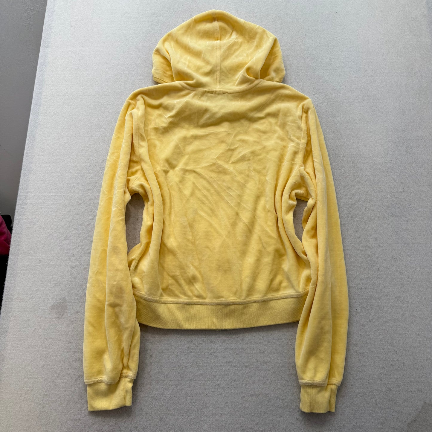 Juicy Couture Women's Pastel Yellow Tracksuit Set Full Zip Hoodie & Pant Size M