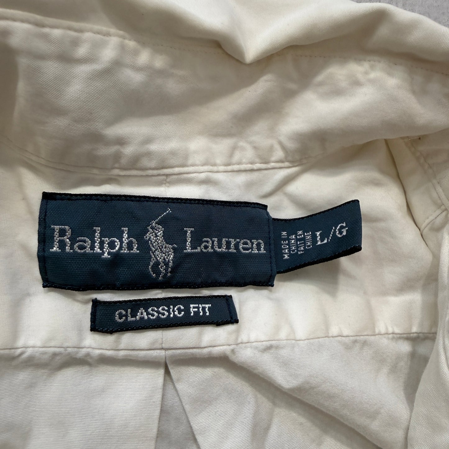 Polo Ralph Lauren Men's White Button-Up Shirt Short Sleeve Classic Fit Size L