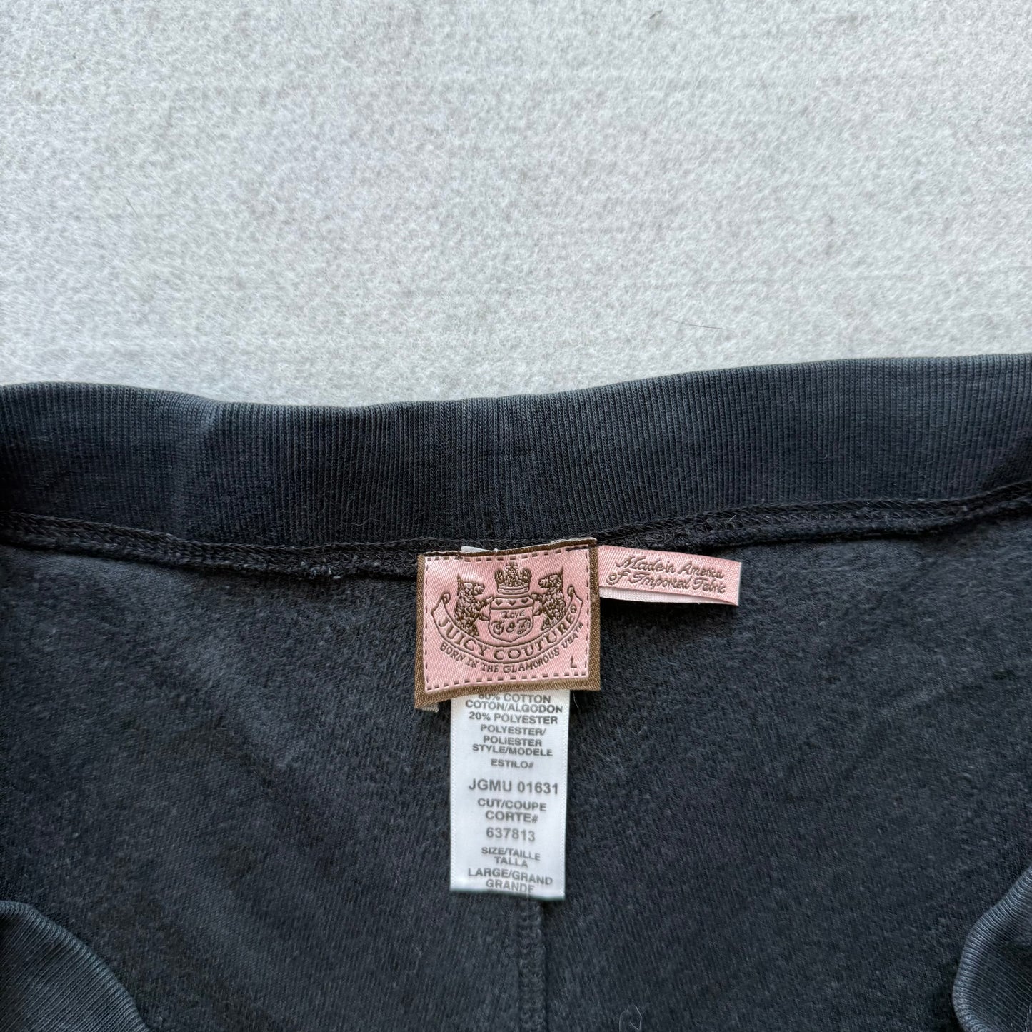 Vintage Juicy Couture Women's Black Velour Flared Track Pant Loungewear Size L