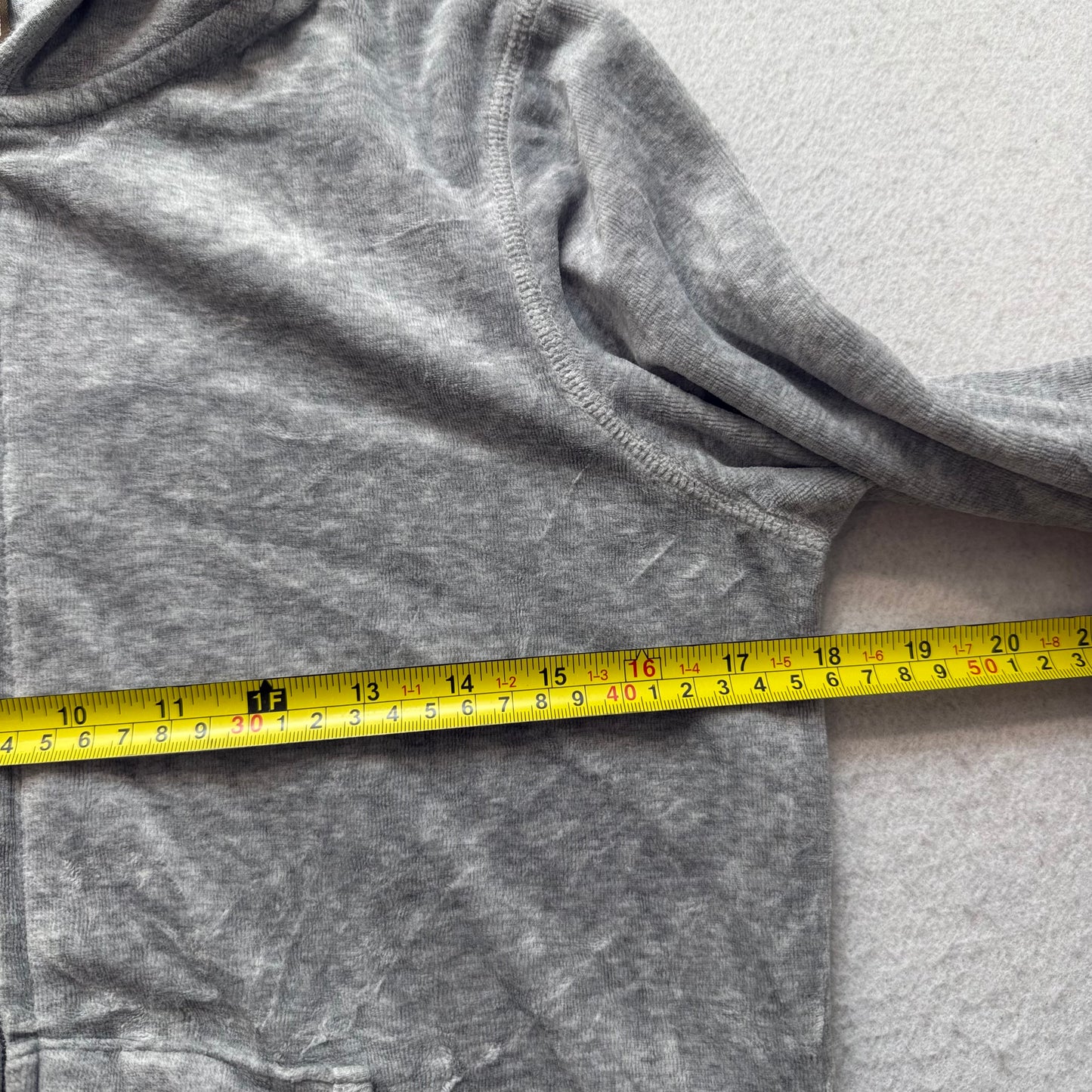 Juicy Couture Queen of Couture Women Gray Velour Zip-Up Hoodie Loungewear Size M