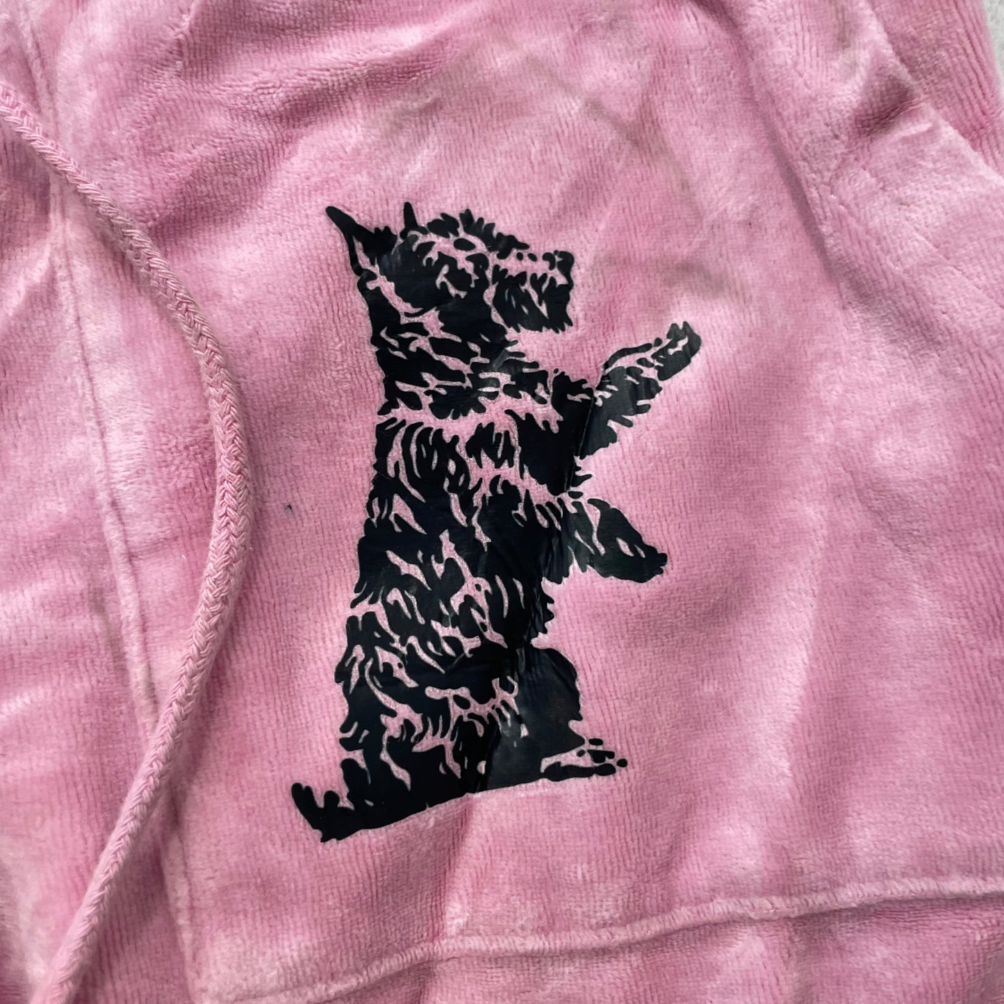 Juicy Couture Women's Pink Velour Flared Leg Track Pants Scottie Dog Logo Size M