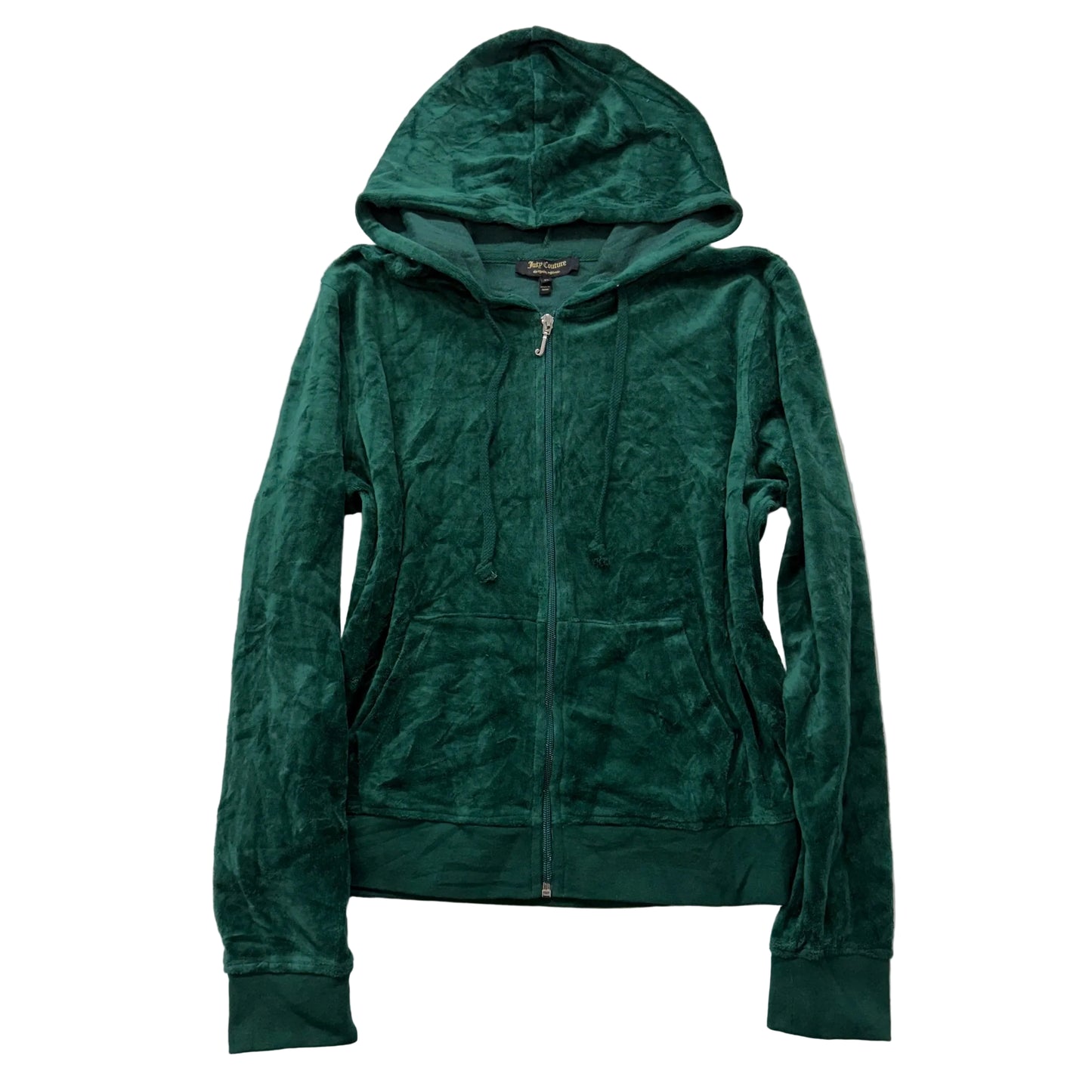 Juicy Couture Women's Brunswick Green Velour Full Zip Hoodie Loungewear Size XL