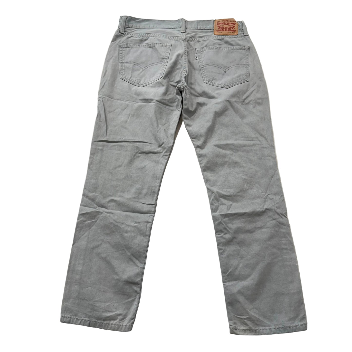 Levi Strauss & Co. 511 Men Stone Grey Cotton Slim Fit Straight Leg Pant Waist 36