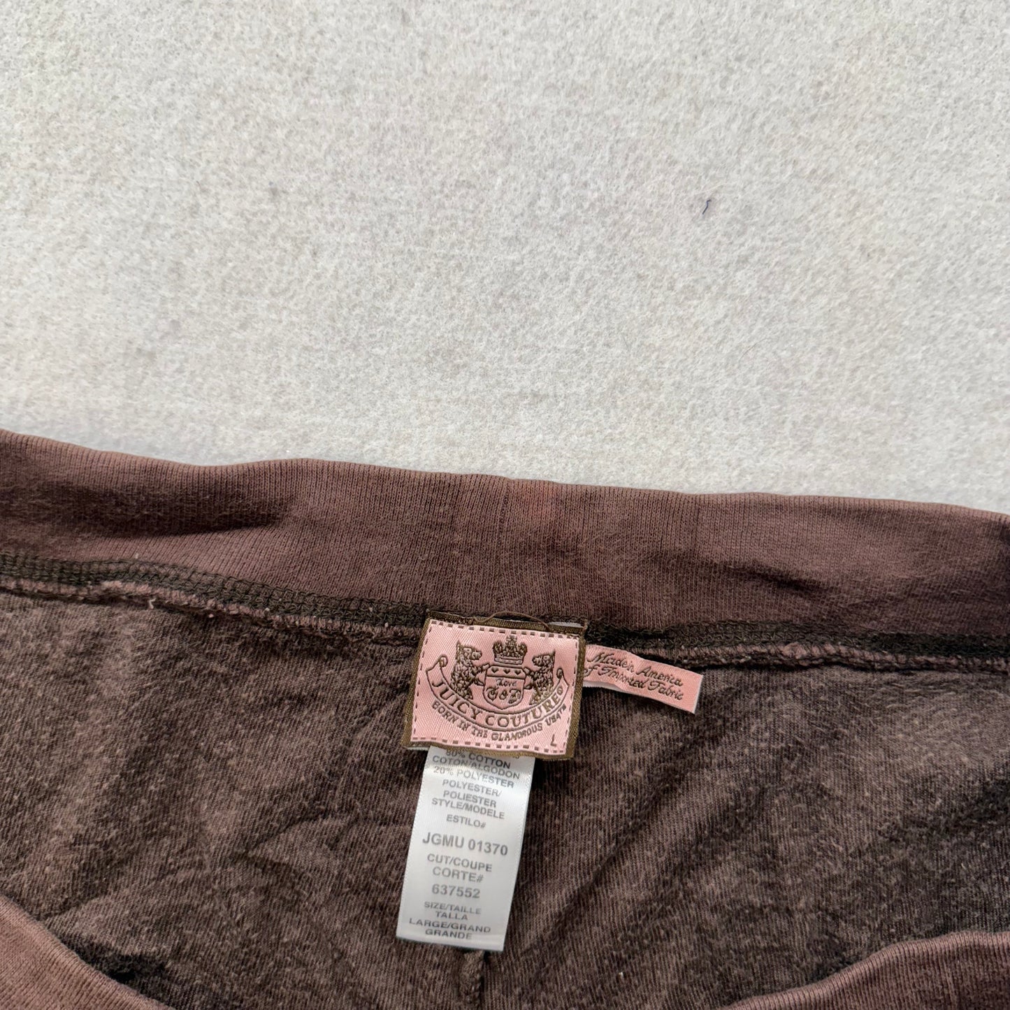 Vintage Juicy Couture Women's Brown Velour Flared Track Pant Loungewear Size L