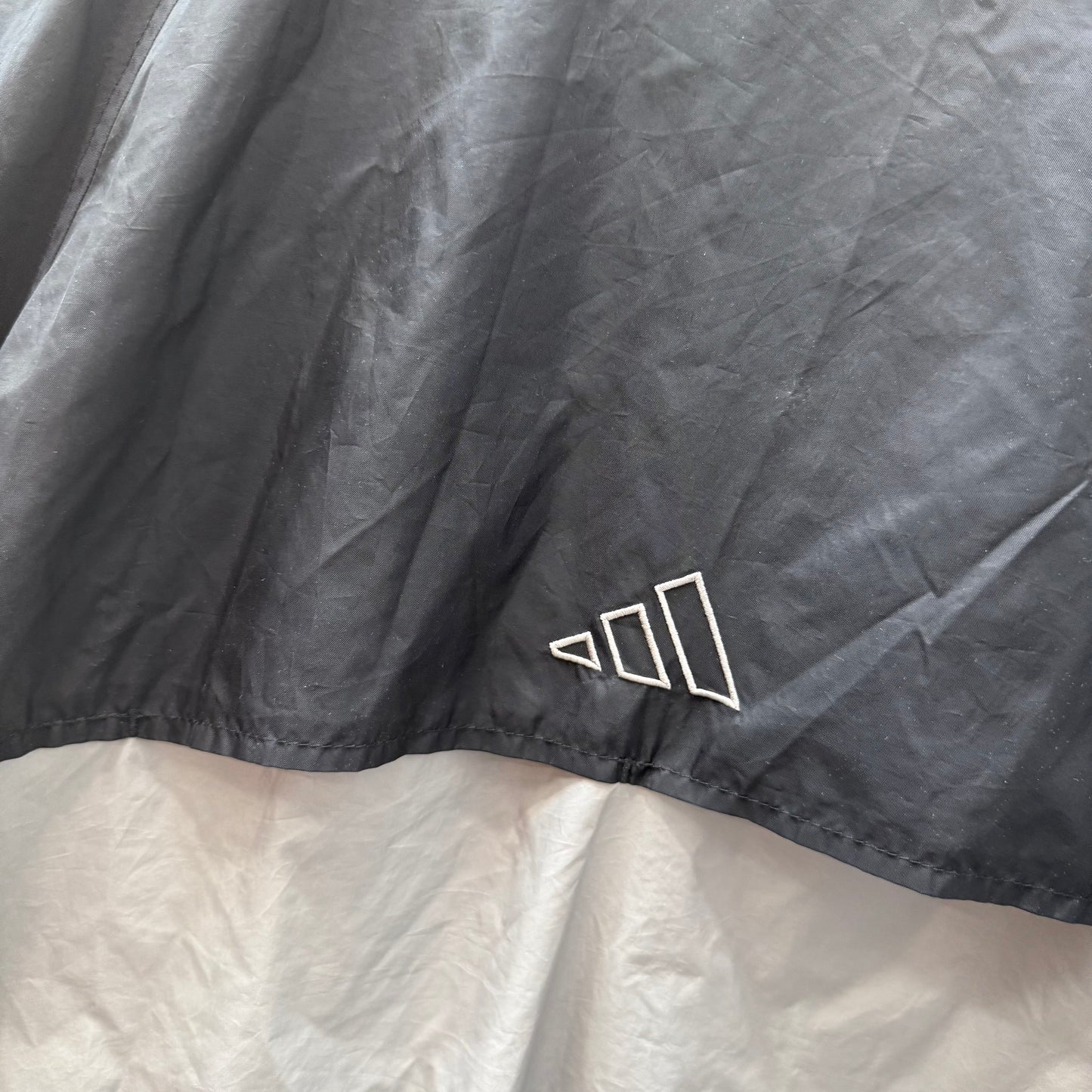 Adidas Men's Black White Full Zip Windbreaker Track Jacket Mesh Sleeves Size M