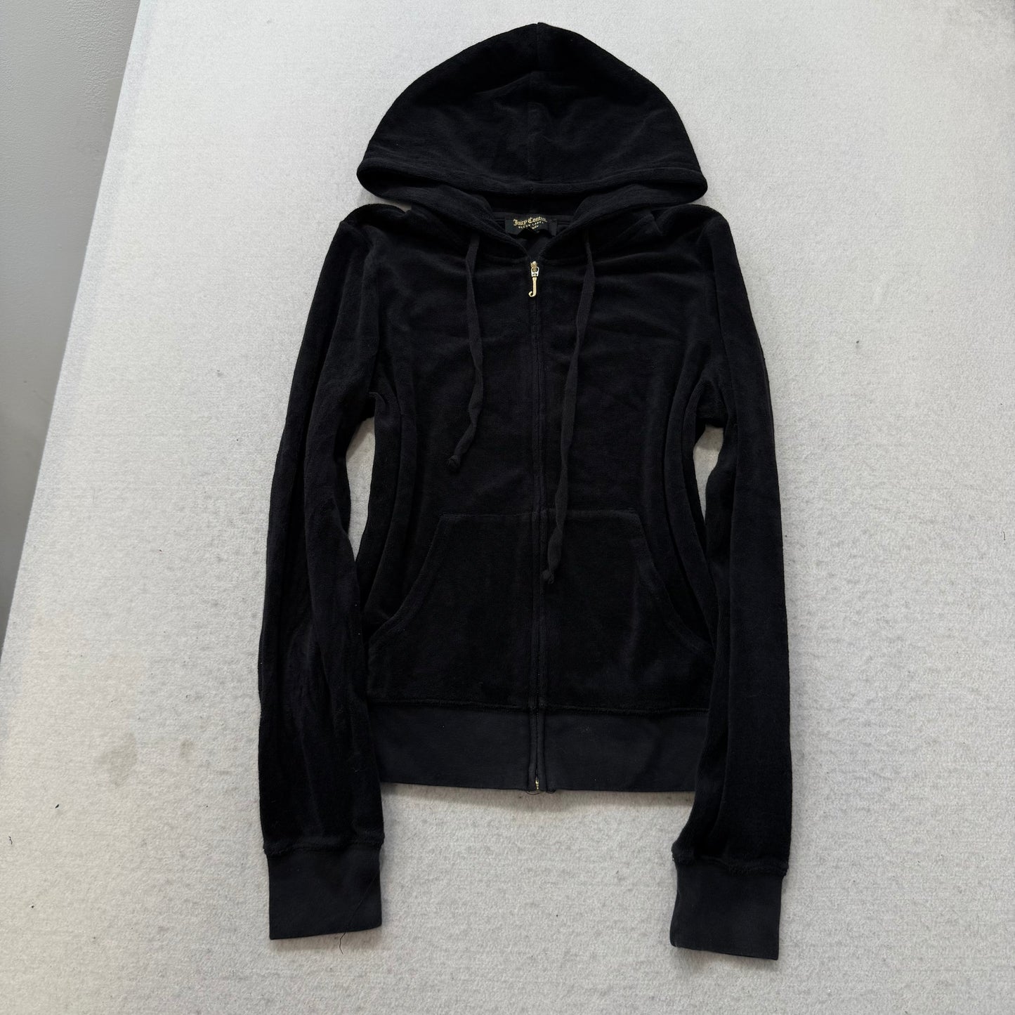 Vintage Juicy Couture Scottie Dog Women Black Terry Cloth Tracksuit Set Size M/S
