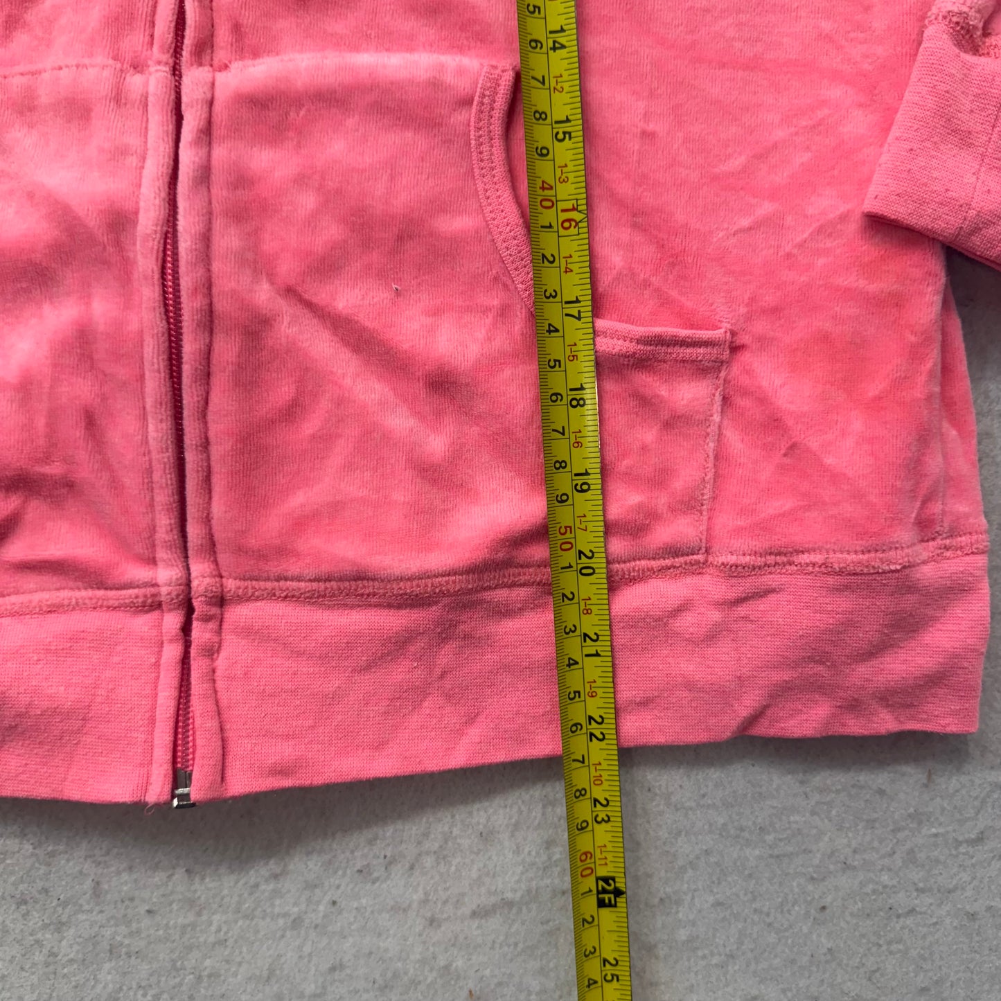 Juicy Couture Women's Watermelon Velour Zip Up Hoodie Loungewear Preppy Size M
