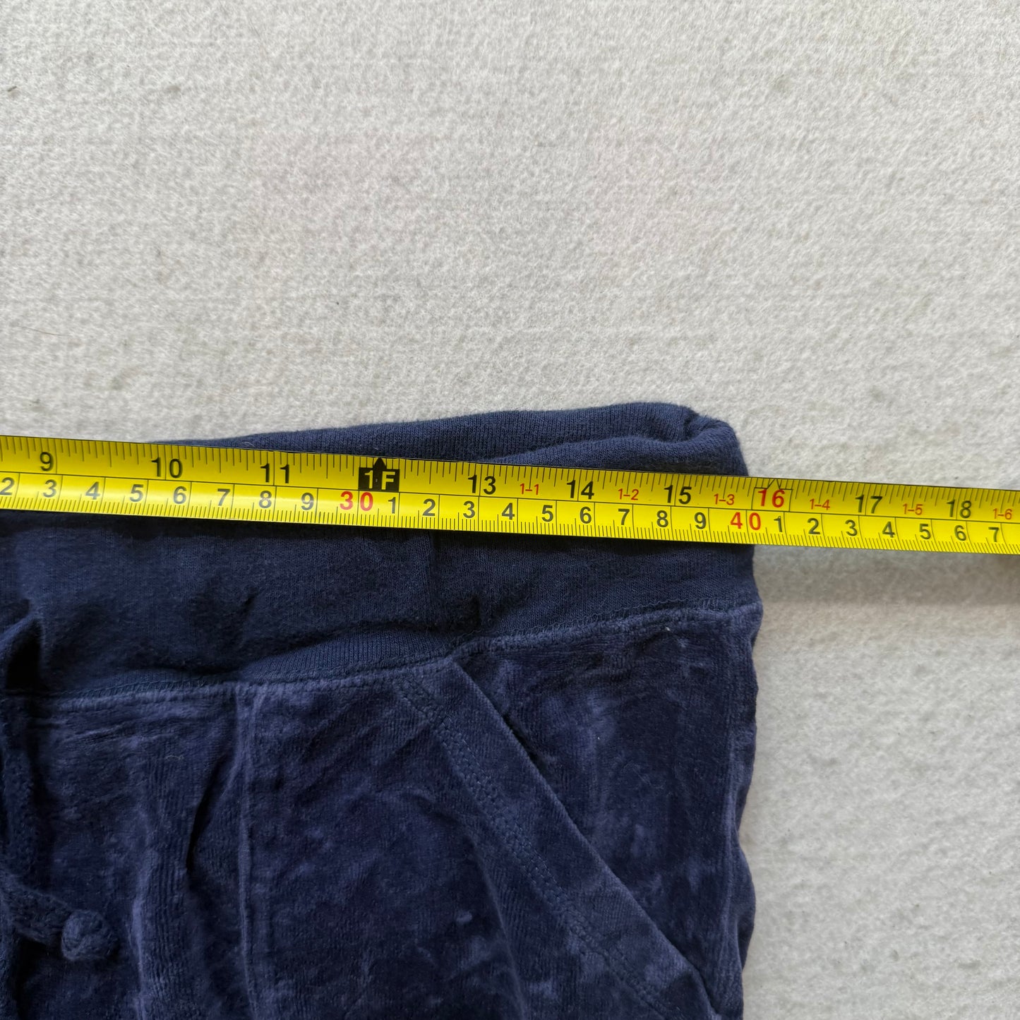 2003 Vintage Juicy Couture Women's Navy Velour Flared Track Pants Pockets Size L
