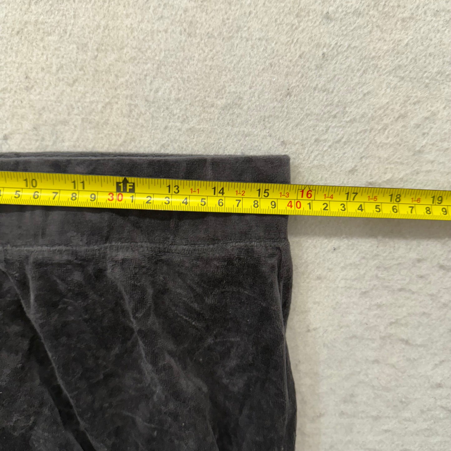 Vintage Juicy Couture Womens Charcoal Velour Flared Track Pant Loungewear Size L