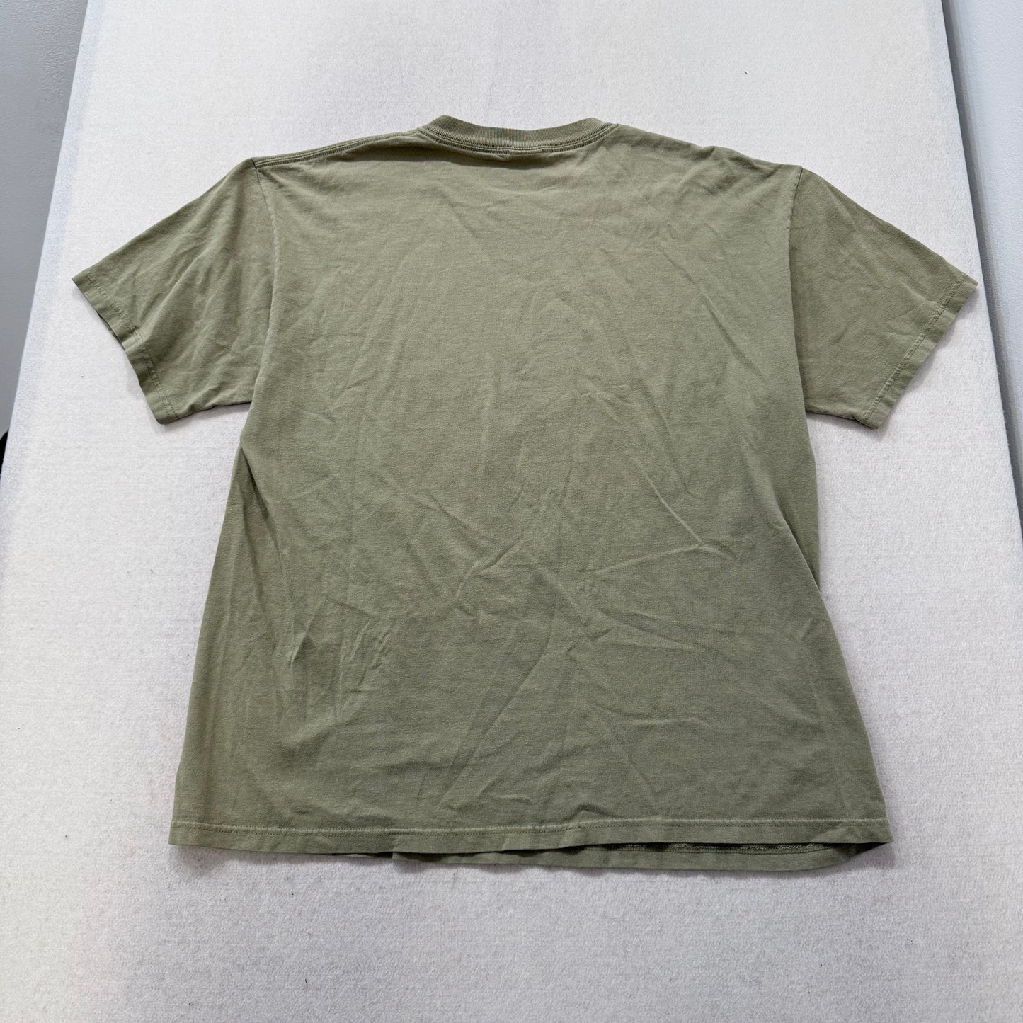 Anvil Olive Green 100% Cotton Graphic Band T-Shirt Short Sleeve Crewneck Size XL