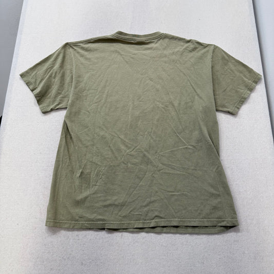 Anvil Olive Green 100% Cotton Graphic Band T-Shirt Short Sleeve Crewneck Size XL