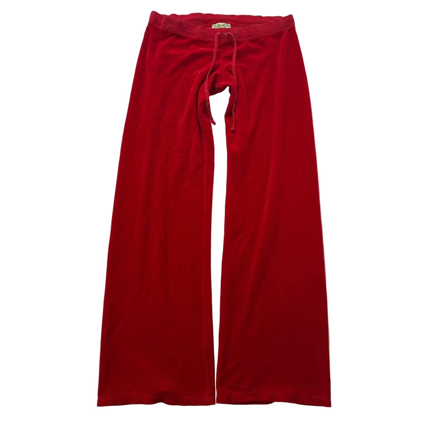 2003 Vintage Juicy Couture Women's Cherry Red Velour Flared Track Pant Size L