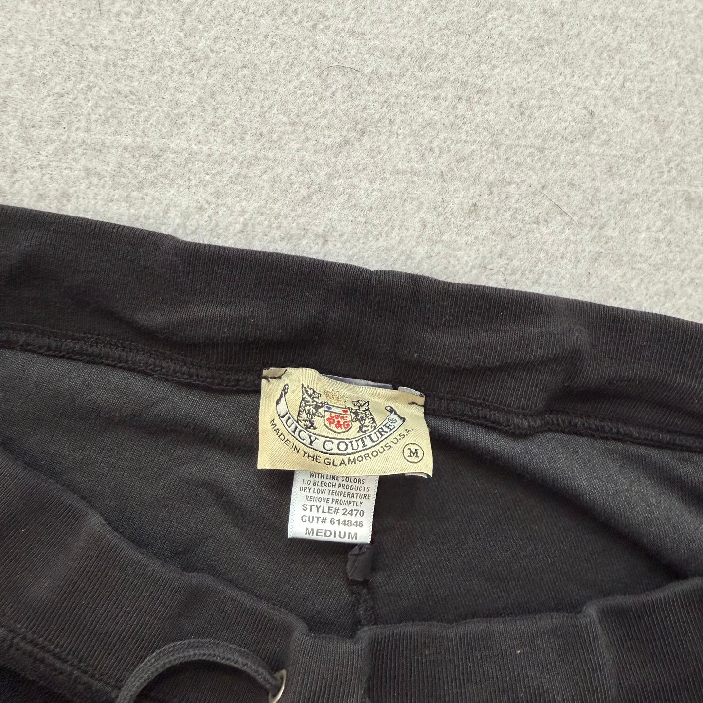 2003 Vintage Juicy Couture Women's Black Terrycloth Capri Sets Loungewear Size M