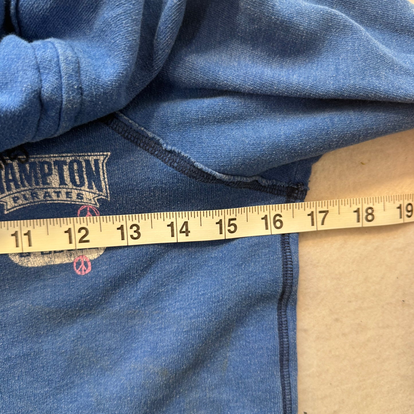Vintage Victoria’s Secret PINK Blue Zip Hoodie Hampton Front 86 Back Size XS