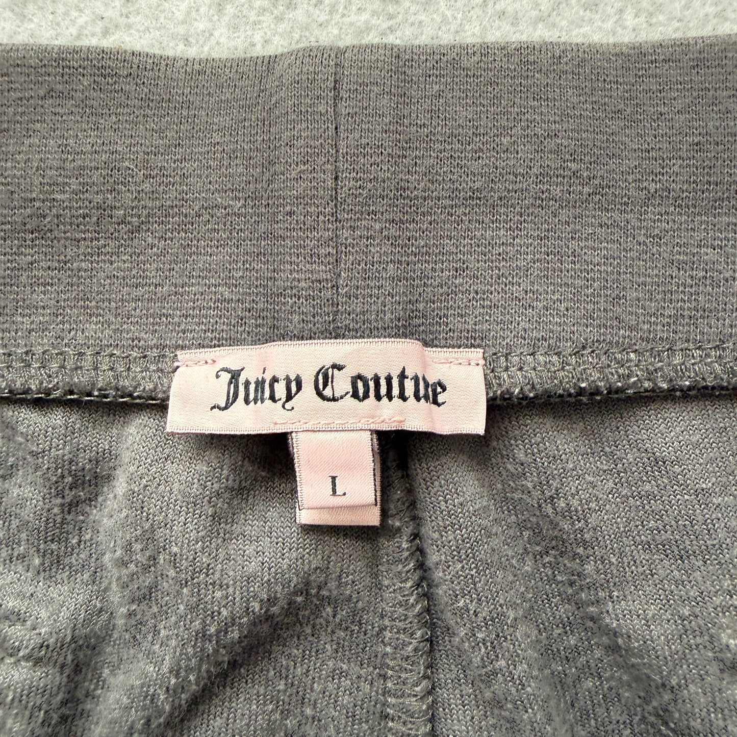 Vtg Juicy Couture Women's Charcoal Gray Velour Tracksuit Set Hoodie & Pant - S/L