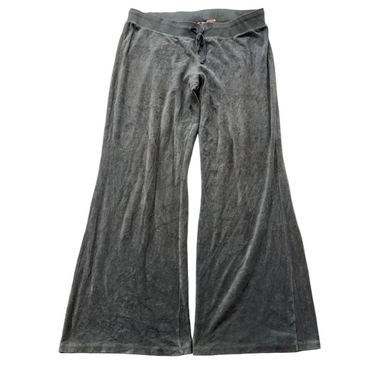 Juicy Couture Women's Light Graphite Velour Flared Wide Leg Track Pant Size XL