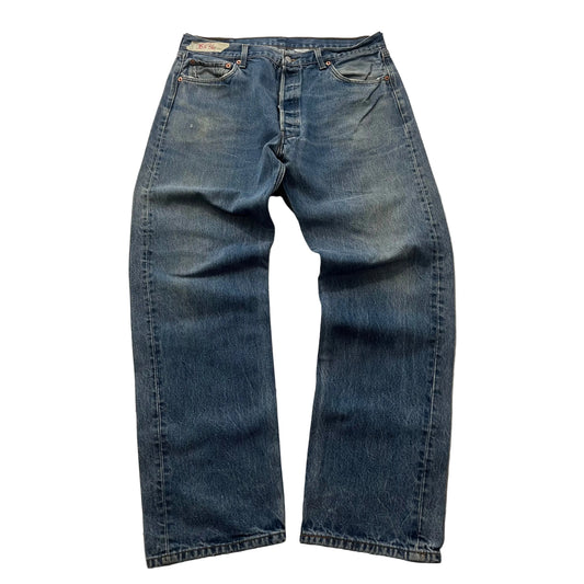 Vtg Levi's Men's Blue Faded Denim Straight Jeans Button Fly Classic Size 38x36