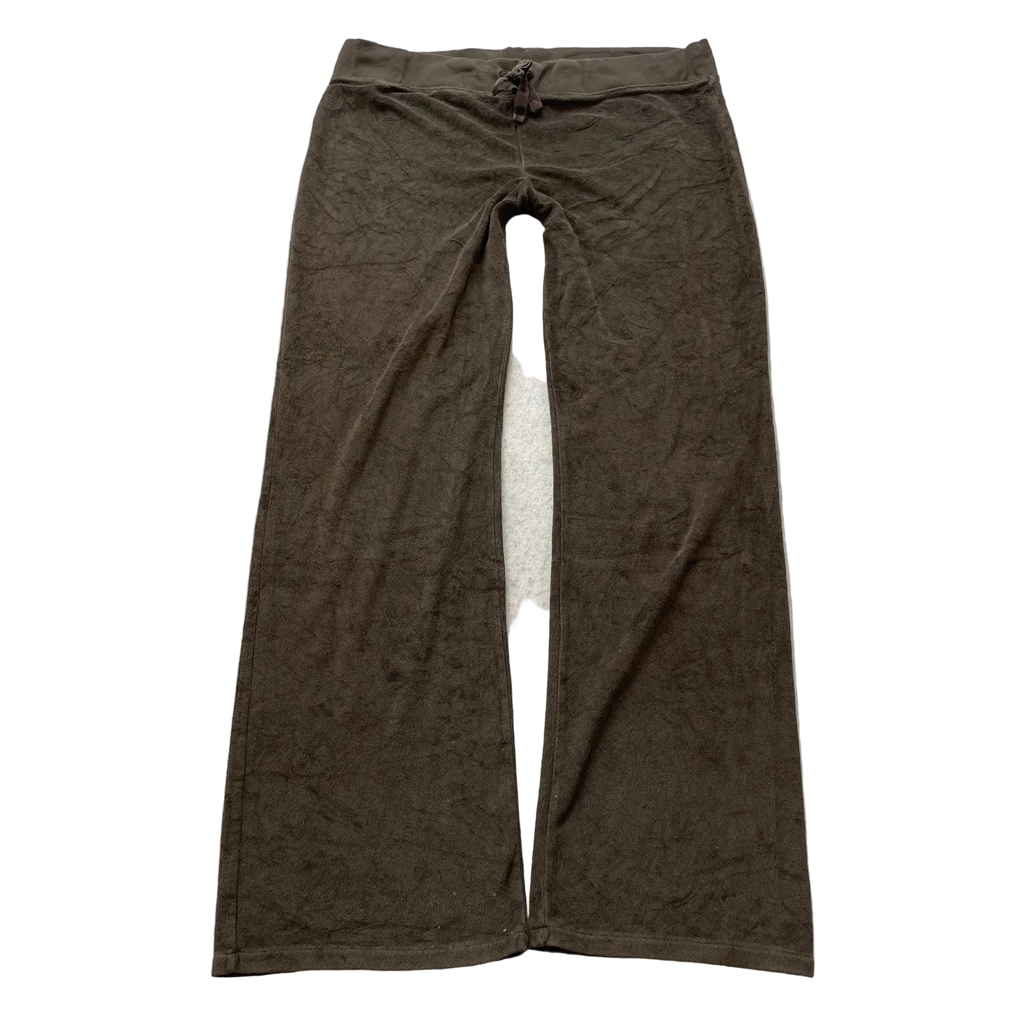 Juicy Couture Women's Brown Velour Flared Leg Track Pants Drawstring Size M