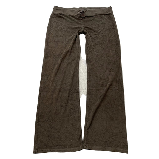 Juicy Couture Women's Brown Velour Flared Leg Track Pants Drawstring Size M