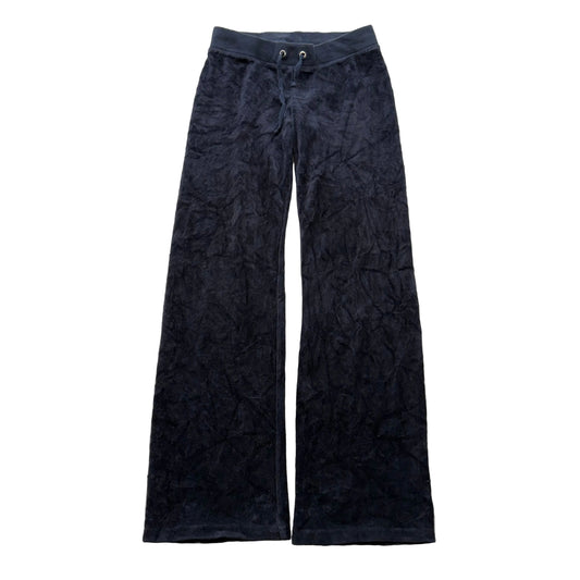 Juicy Couture Women's Navy Velour Flared Track Pant Loungewear Preppy Size 10