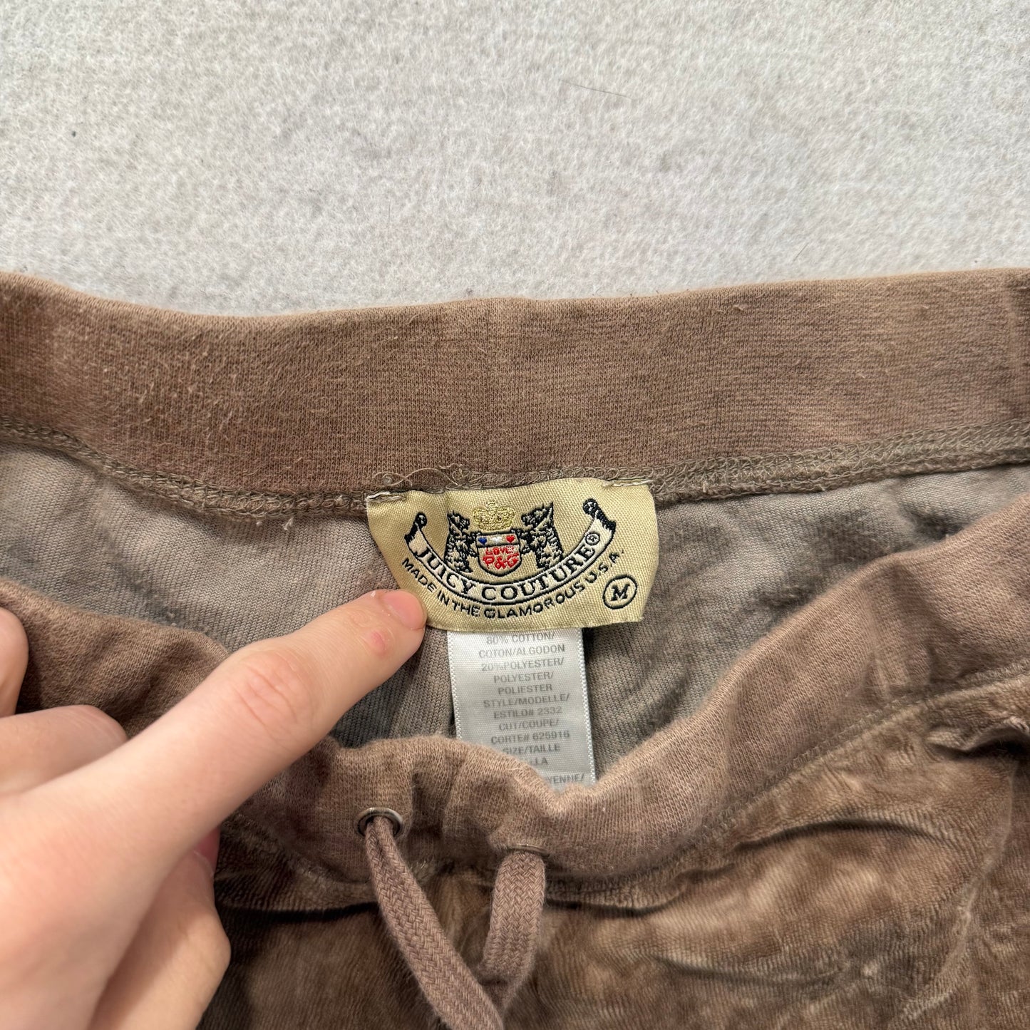 2003 Vintage Juicy Couture Women's Brown Velour Flared Track Pant Preppy Size M