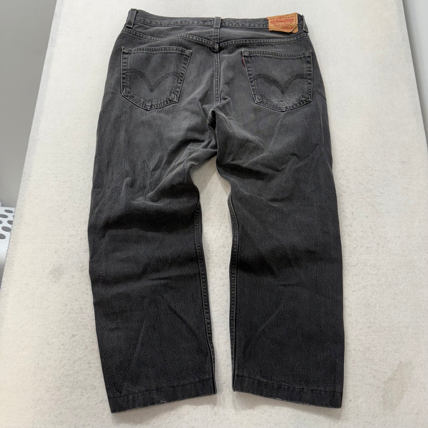 Levi's Strauss & Co 505 Men's Washed Black Denim Regular Fit Baggy Jeans Size 36
