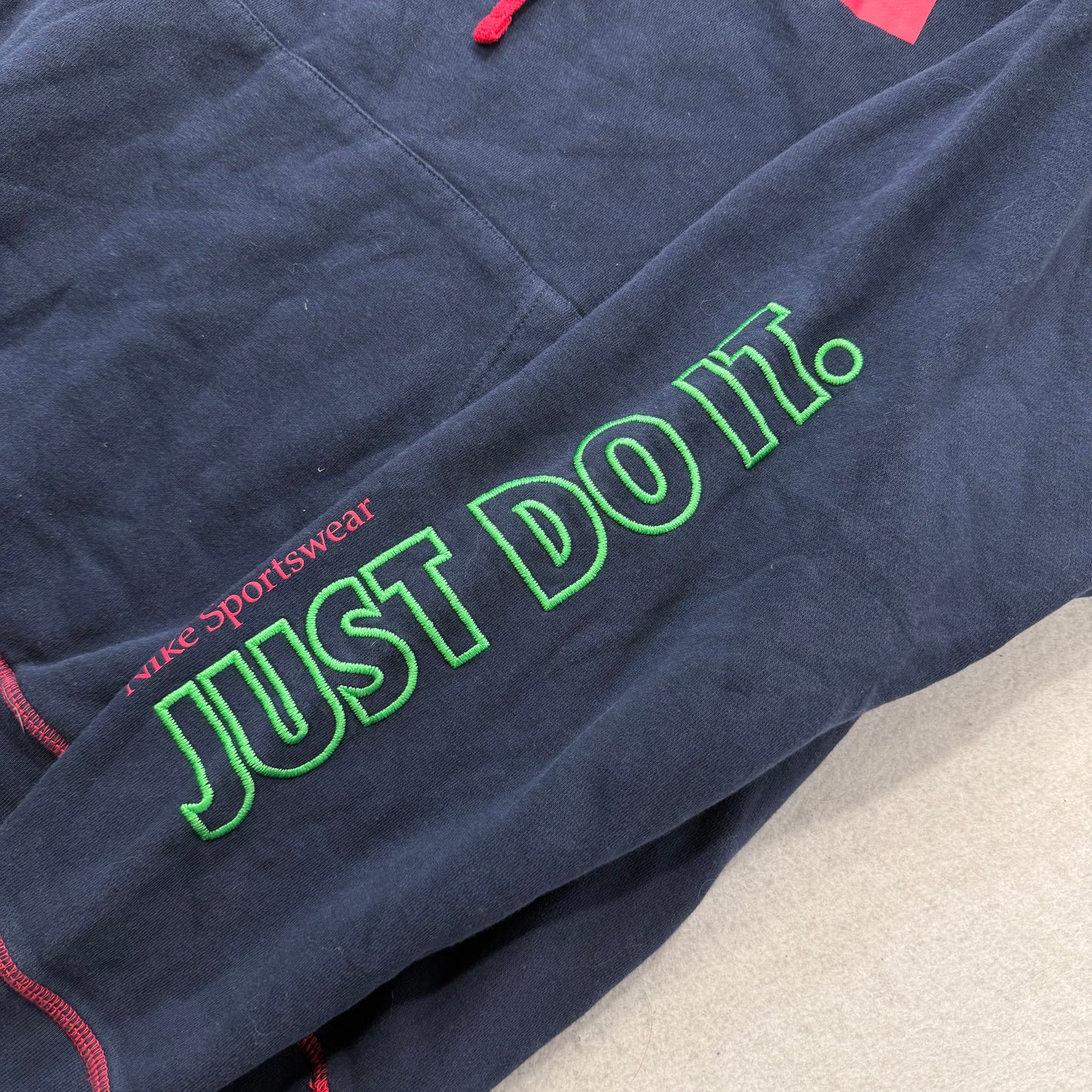 Nike Just Do It Men's Navy Fleece Pullover Hoodie Long Sleeve Sportswear Size XL