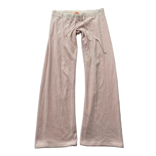 2003 Vintage Juicy Couture Women's Pastel Pink Velour Flared Track Pant Size S