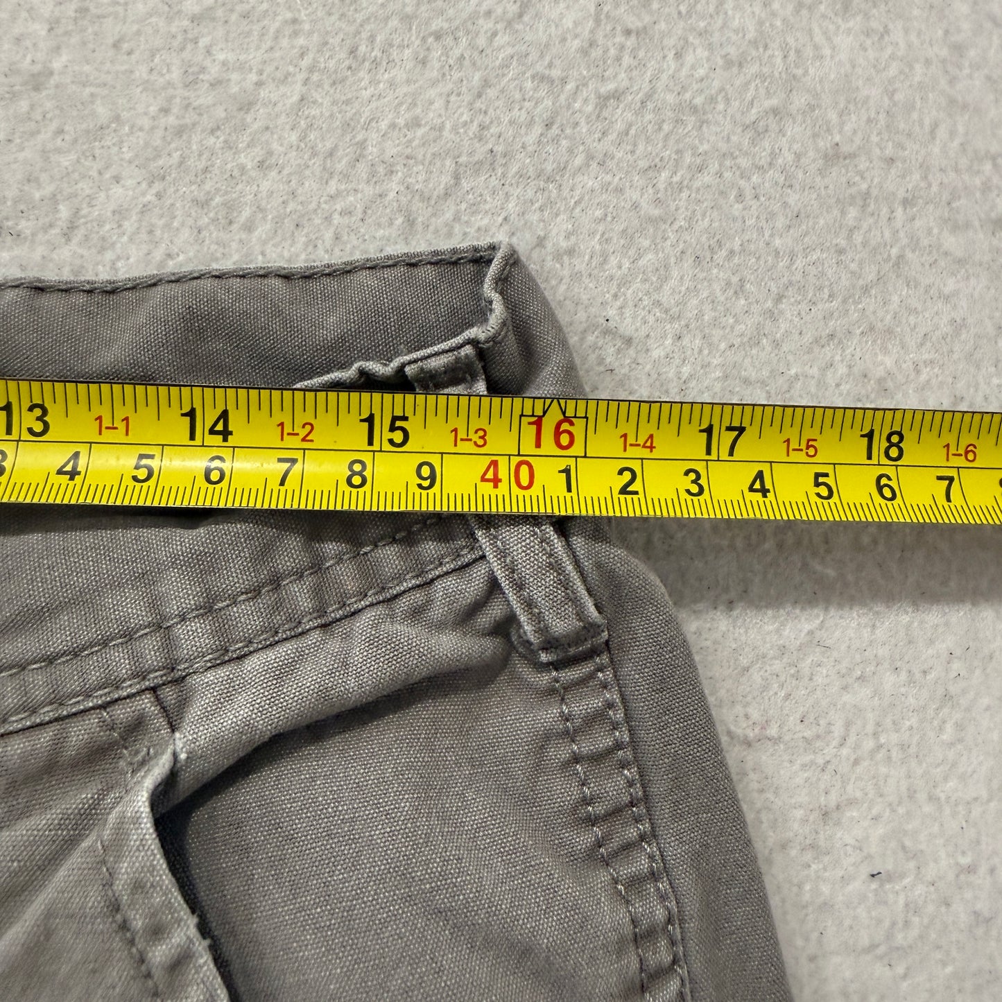 RSQ Mens Gray Loose Fit Canvas Cargo Utility Pant Pockets Baggy Workwear - 32x32