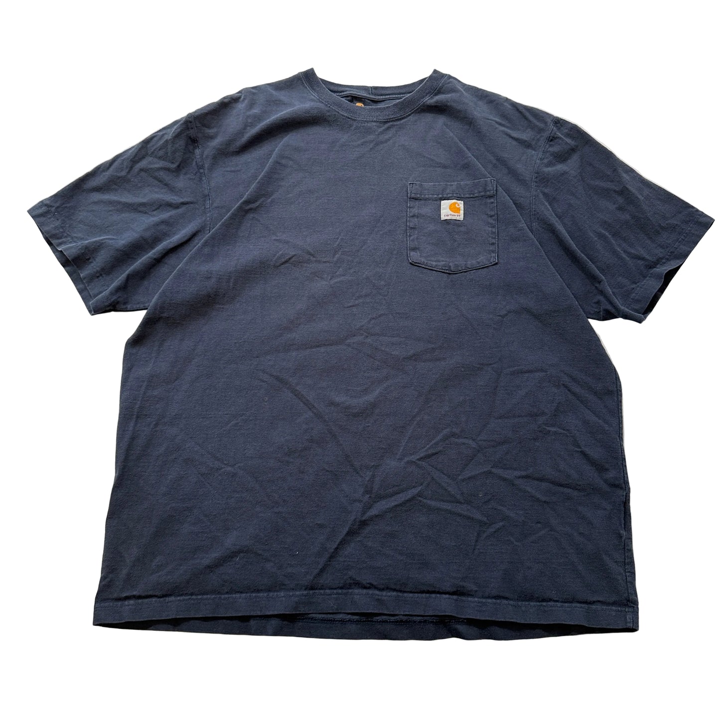Carhartt Men's Navy Blue T-Shirt Short Sleeve Crewneck Original Fit Logo Size XL