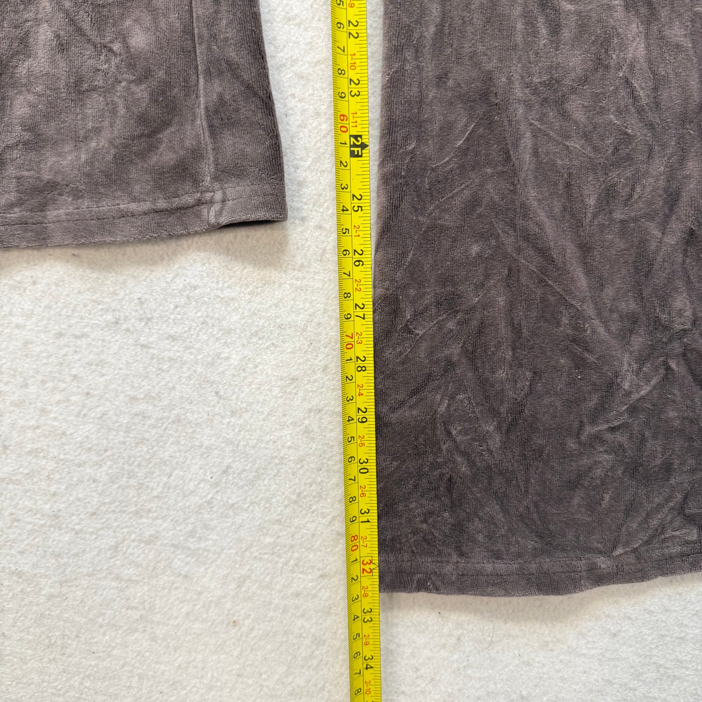 Juicy Couture Women's Brown Velour Flared Track Pant Back Flap Pockets Size XL
