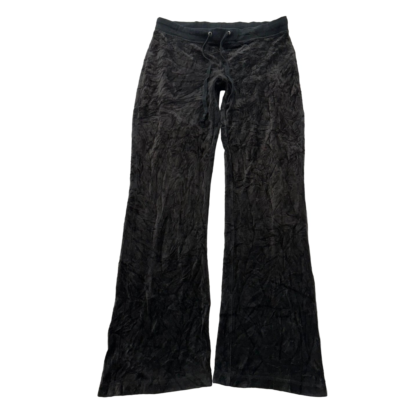 Juicy Couture Women's Faded Black Velour Flared Track Pant Low Rise Y2K Size M