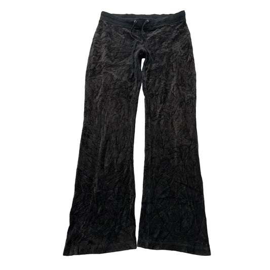 Juicy Couture Women's Faded Black Velour Flared Track Pant Low Rise Y2K Size M