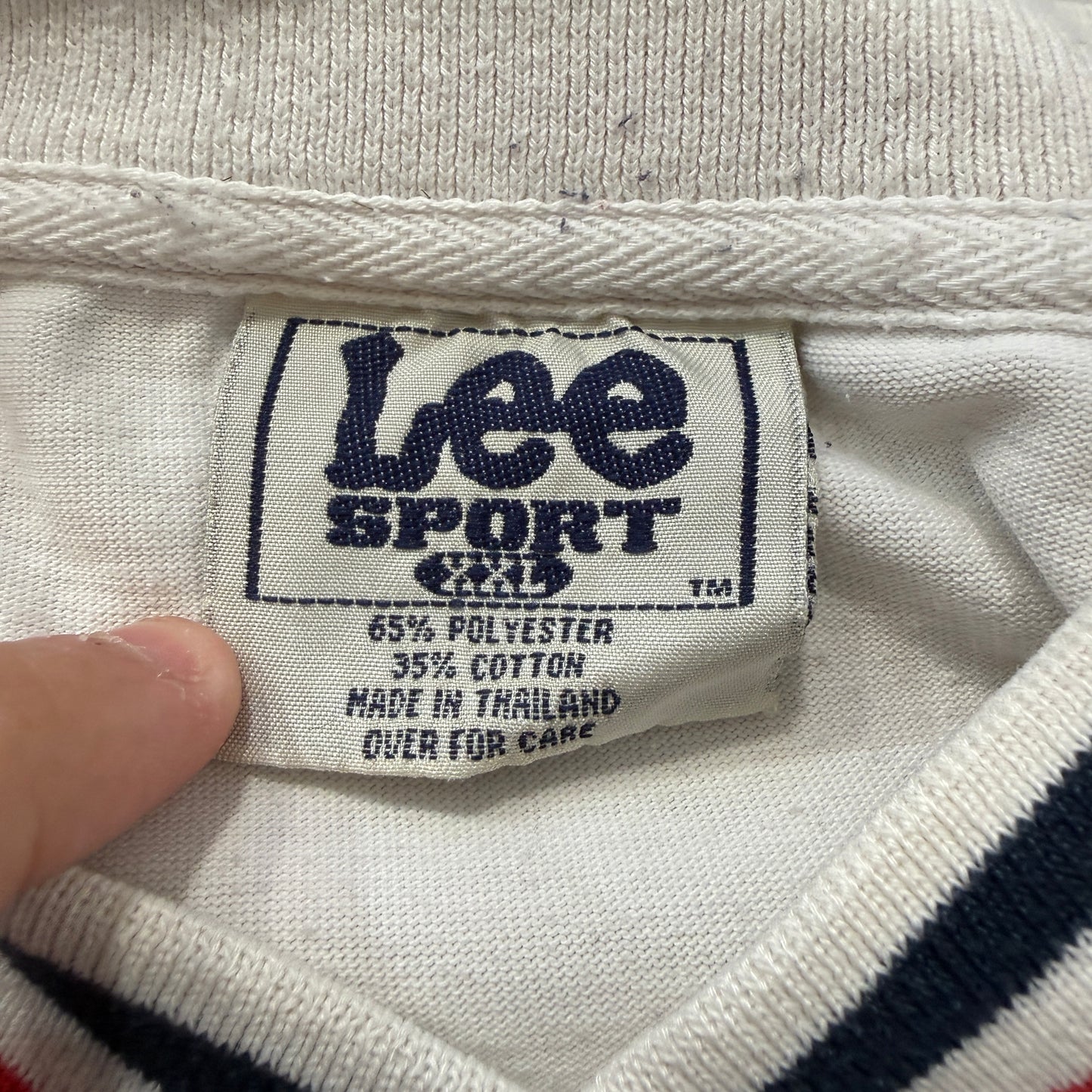 Vintage Lee Sport New England Patriots Jersey Men's White V-Neck Logo Size 2XL