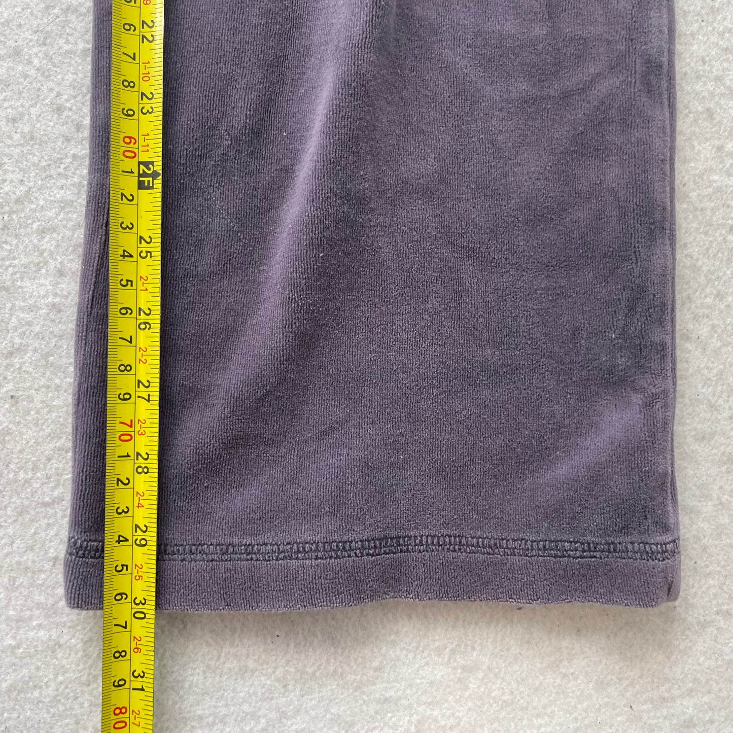 Vintage Juicy Couture Womens Purplish Gray Velour Flare Track Pant Pocket Size S