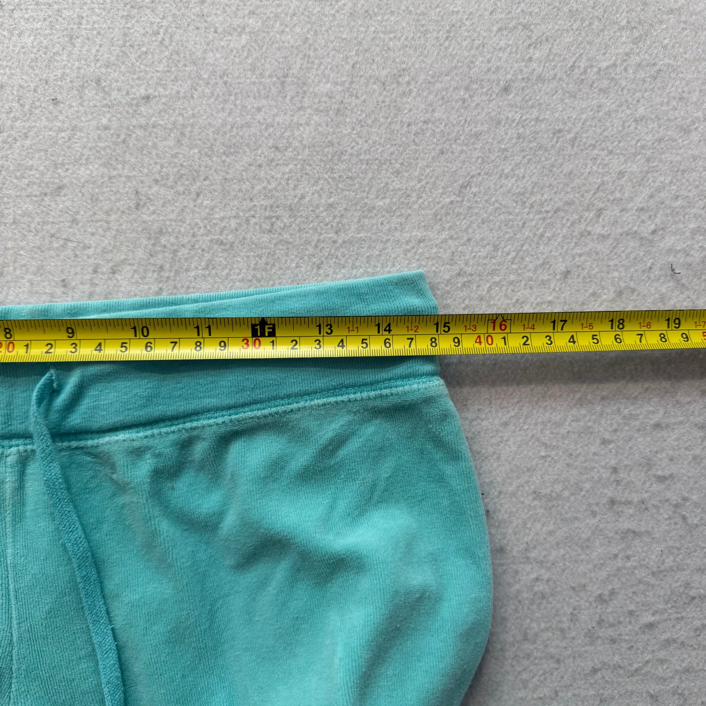 Vintage Juicy Couture Women's Turquoise Velour Flared Track Pants Y2K Size S